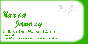 maria janosy business card